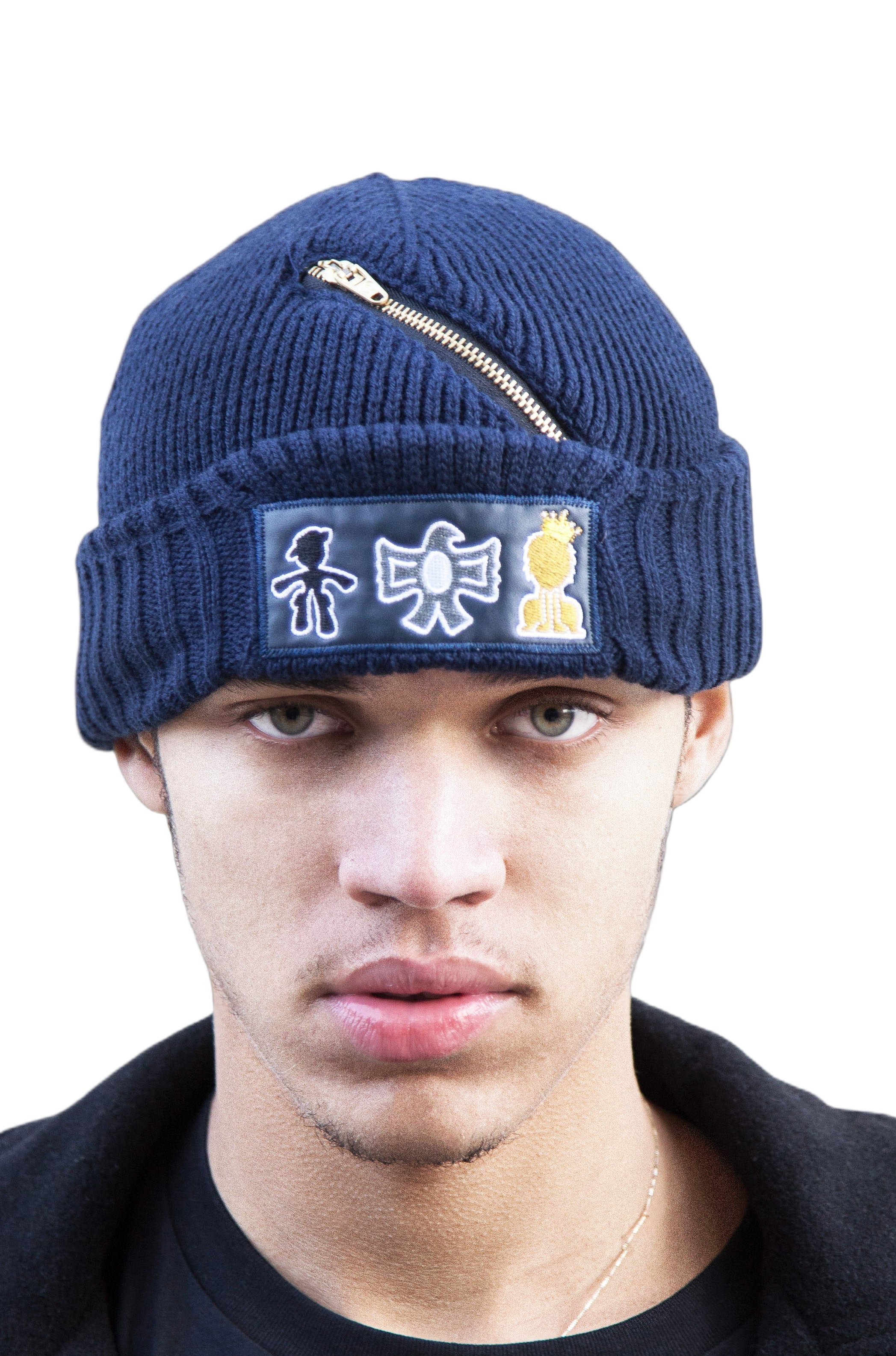 TRIO CLASSIC BEANIE ll NAVY ZIPPER