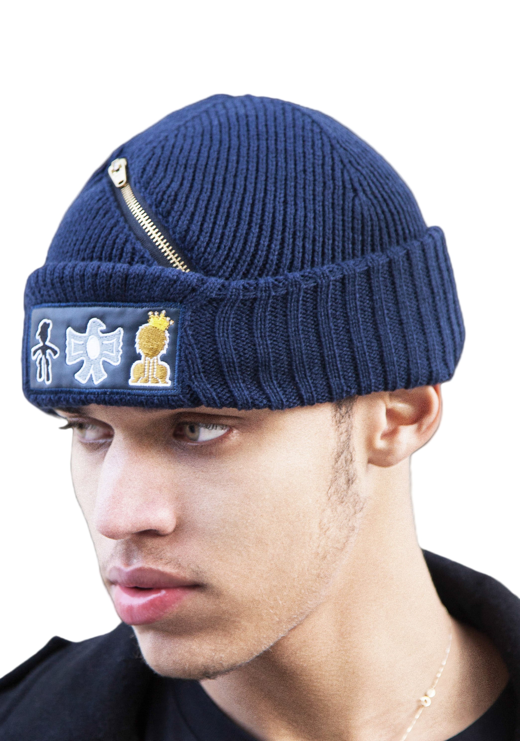 TRIO CLASSIC BEANIE ll NAVY ZIPPER