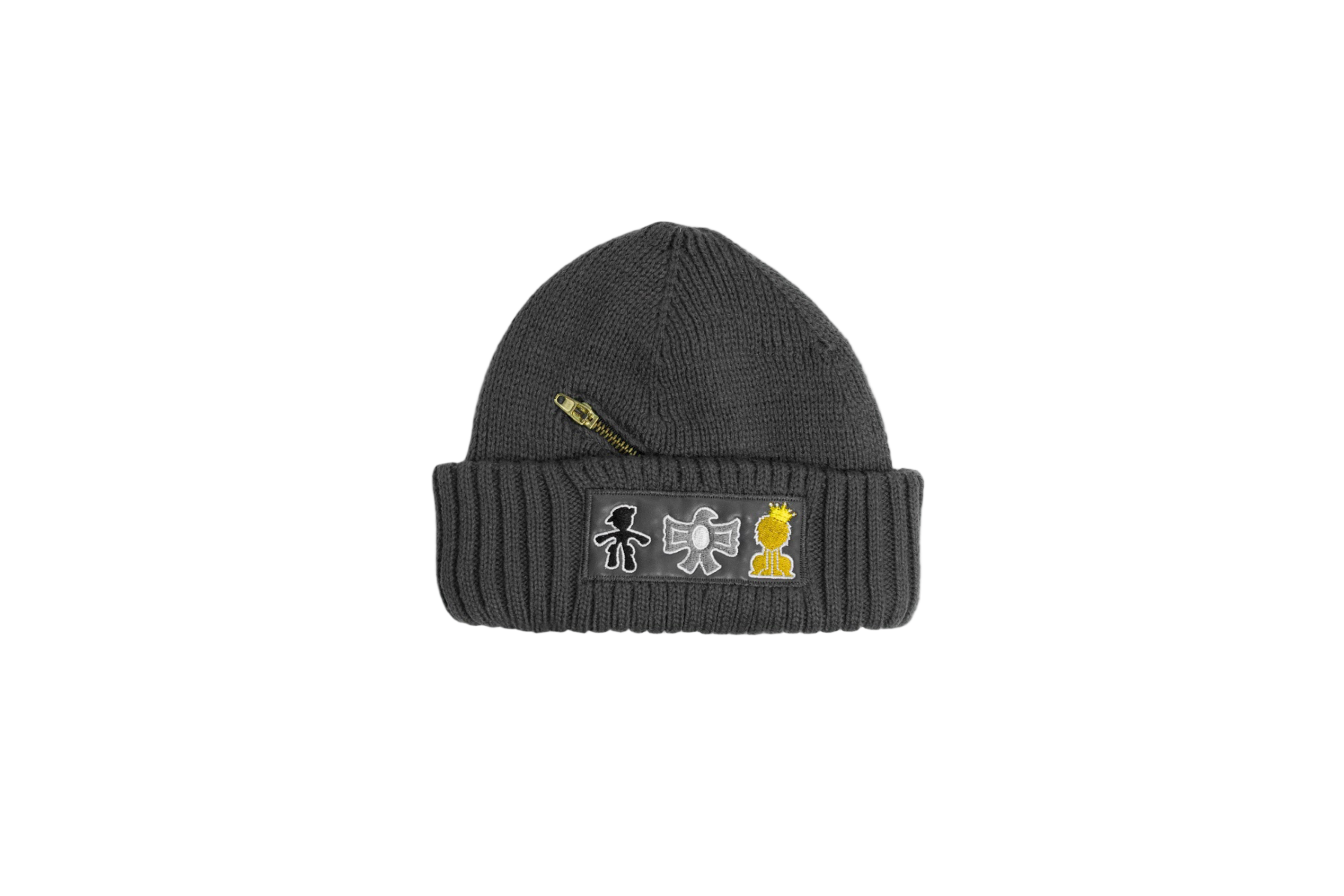 TRIO CLASSIC BEANIE ll GREY ZIPPER