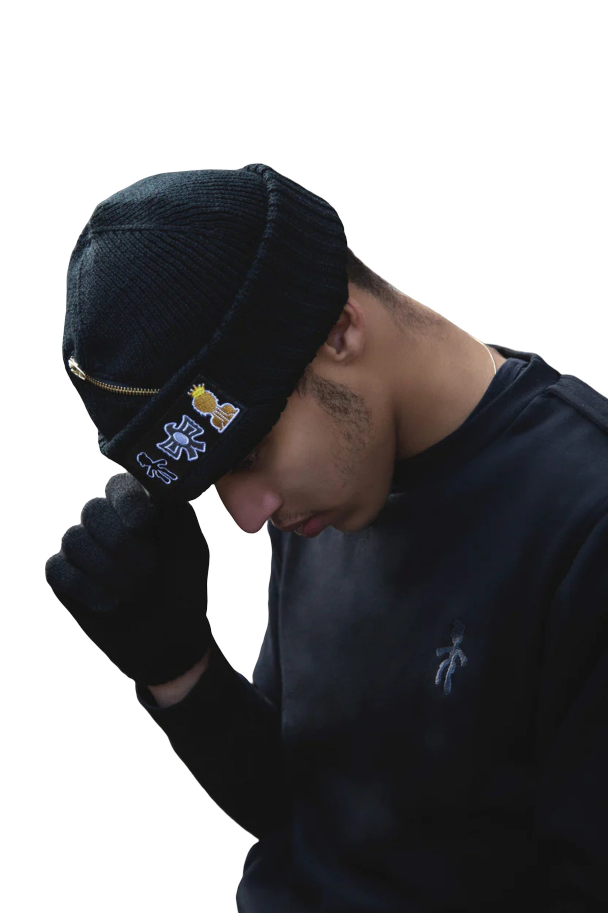 TRIO CLASSIC BEANIE ll BLACK ZIPPER
